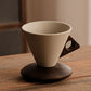 ☕✨ Taza Vintage con Asa de Madera y Platillo – Estilo Retro Elegante, Aroma y Estética Única para tu Rincón de Café