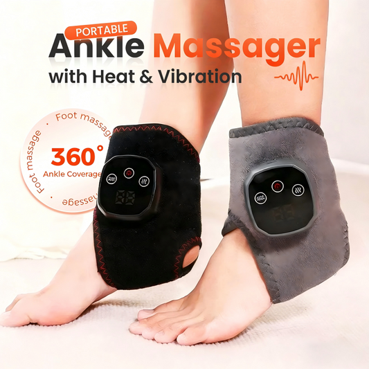 Masajeador de Tobillo Portátil con Calor y Vibración