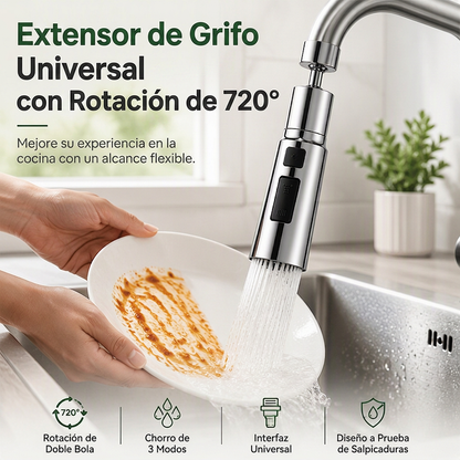 💧🔄 Boquilla Giratoria Universal para Grifo – Rota 360°, Fácil de Instalar y Perfecta para Lavar Frutas, Platos y Fregadero sin Mojar Todo 🚰✨