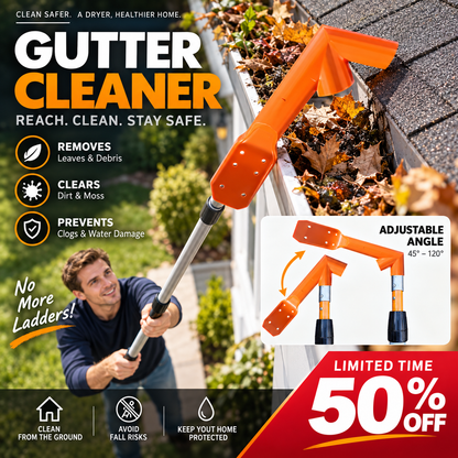🔧 30% OFF ⏰ Limpiador de Canaletas sin Subir al Techo – Herramienta de Largo Alcance, Elimina Hojas y Suciedad sin Escaleras 🍂🏠