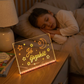Pizarra acrílica infantil borrable con luz LED · Tamaños S–L