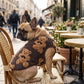 Chaleco de felpa para mascotas con estampado de osito