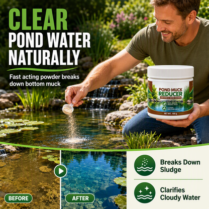 Polvo clarificador de agua para estanques y piscinas de peces.