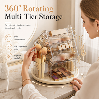Organizador giratorio de 360° para maquillaje y cosméticos