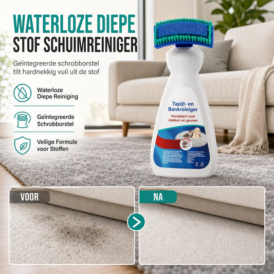 🛋️ 50% dto. Limpiador en espuma sin agua para alfombras y sofás – cepillo dual integrado, elimina olores y suciedad profunda. ¡Sin residuos húmedos! ✨🧼