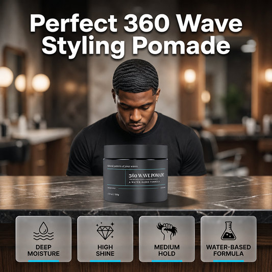 🌊 50% dto. Pomada para ondas 360 – fórmula a base de agua, fijación media duradera y brillo intenso. ¡Define tus waves sin residuo grasoso y con hidratación profunda! ✨💪