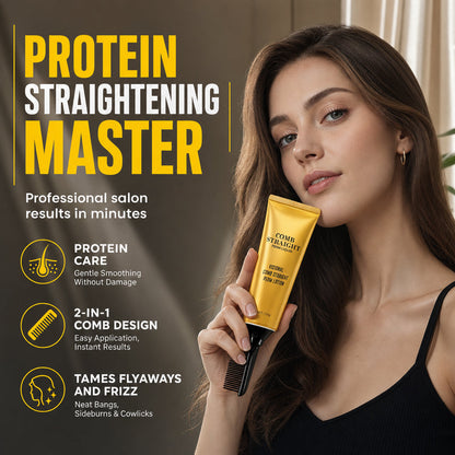 ¡Alisa tu cabello al instante! Crema de peinado con proteínas y peine.