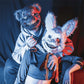 Peluche de Halloween: Conejo/oso espeluznante con máscara ensangrentada