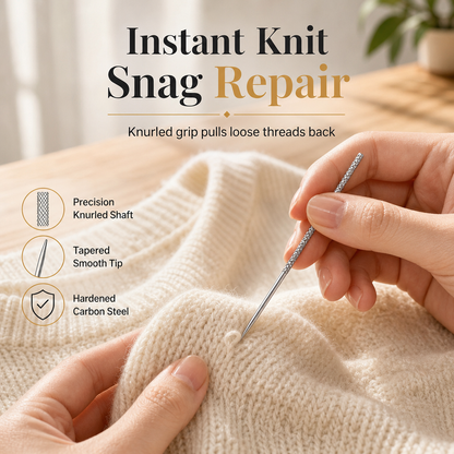 🧶 50% dto. Agujas de coser con cabeza estriada – reparan enredos en tejidos de punto al instante, acero al carbono resistente. ¡25 unidades, 3 pasos para un acabado impecable! ✨🪡