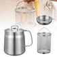 ¡Tensión y reutilización del aceite al instante! Pote de filtro de aceite inoxidable 2 en 1