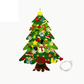 Árbol de Navidad de Fieltro DIY para Niños con Luces y Adornos Desmontables