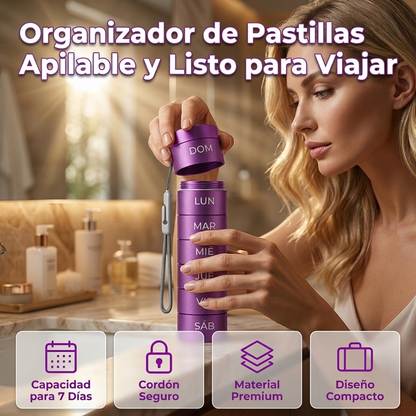 Organizador de pastillas de metal apilable de 7 días