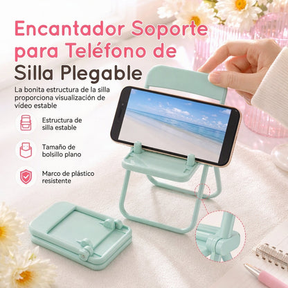 Soporte para celular con forma de silla lindo, soporte creativo de escritorio y adorno decorativo para dormitorio