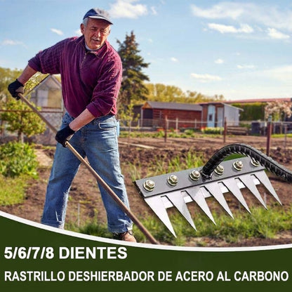🌿 ¡50 % DE DESCUENTO AHORA! 🧤 Rastrillos para maleza 5/6/7/8 con púas de acero al carbono para jardín: duraderos, con mango ergonómico y eficaces para quitar las malas hierbas 🌱