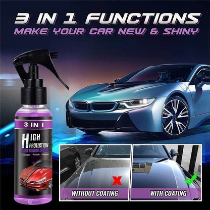 3 en 1 Spray de revestimiento rápido para automóviles de alta protección