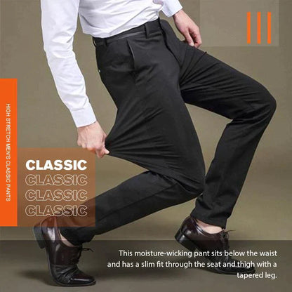 Pantalones clásicos de cintura alta para hombre