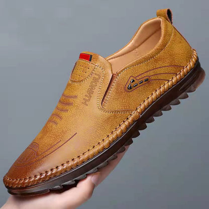 Zapatos casuales de cuero con suela blanda para hombre